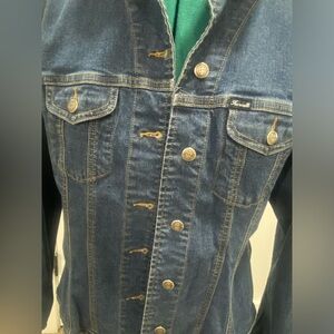 Faconnable | Fitted Stretch Blue Denim Jean Jacket | Size Large Women's